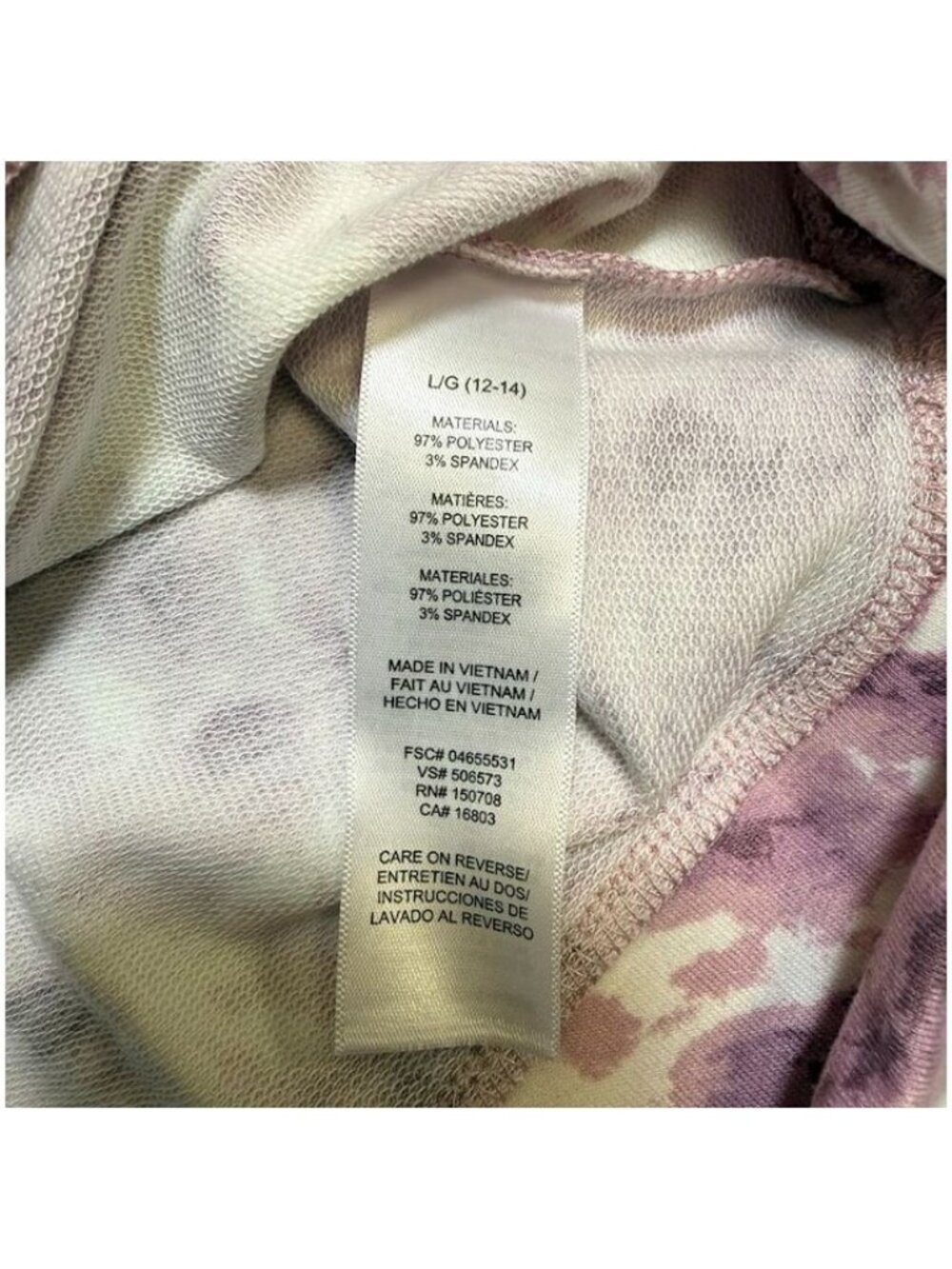 Studio 1886 Cold Shoulder Tie-Dye Pink & White Lounge Set Size Large - Picture 9 of 9